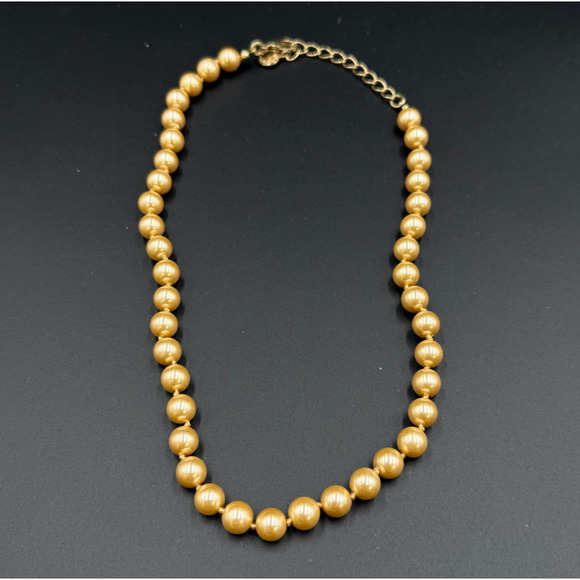Charter Club Necklace Gold Tone Gold Glass Bead Jewelry Classy - Picture 1 of 4